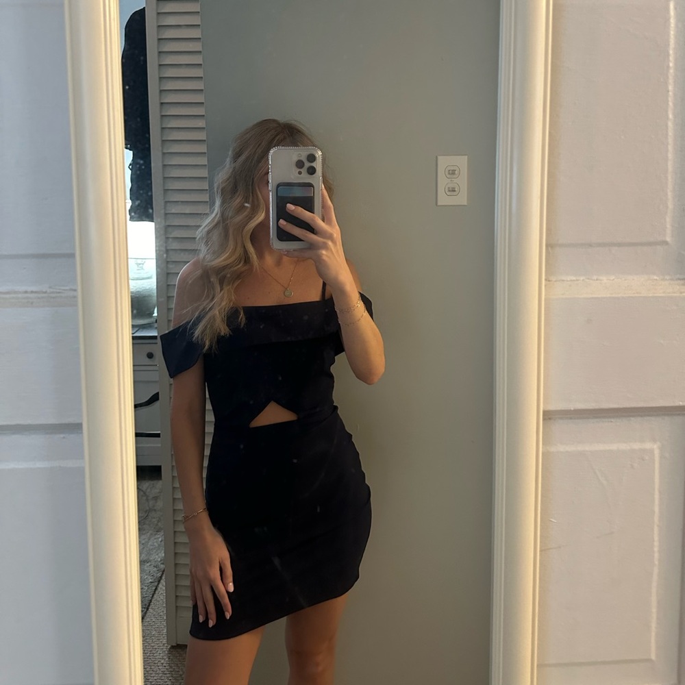 Sugar Lips navy blue mini with cutout